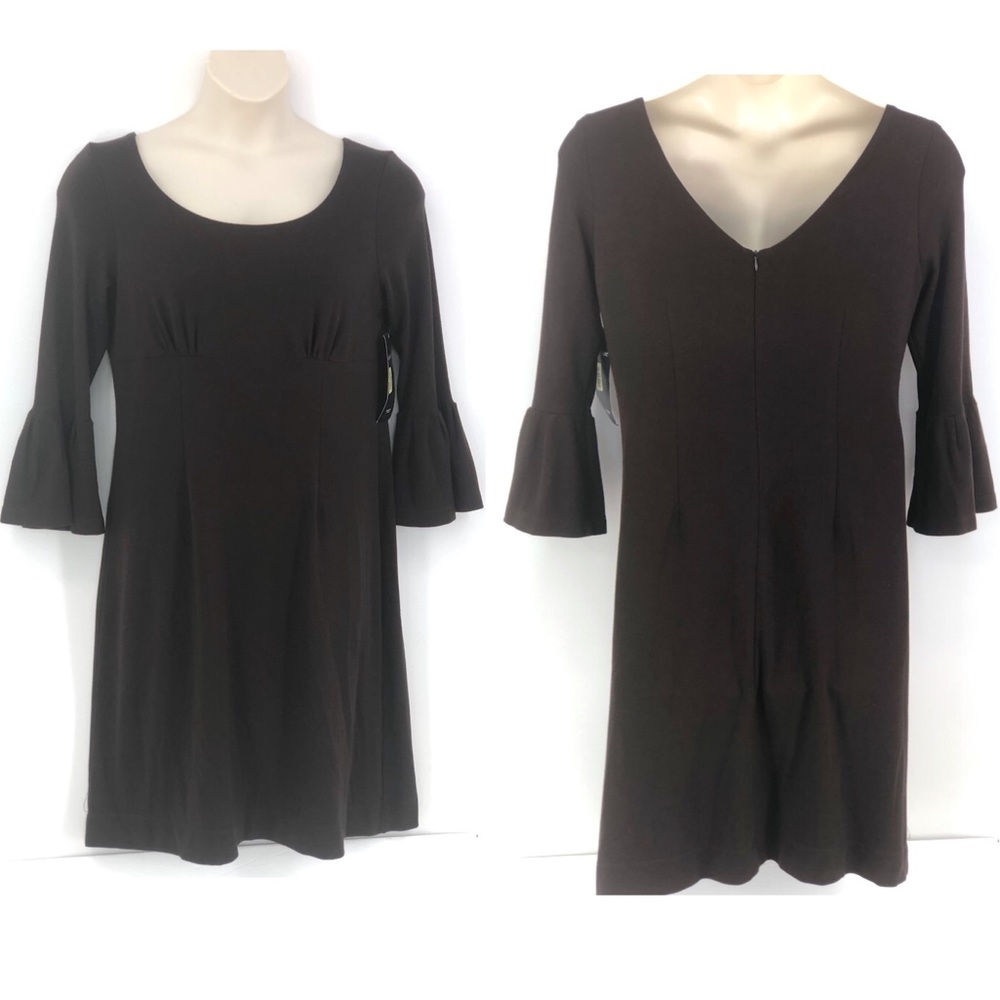 Karen Kane Blue Streak Pleated Brown Dress…XL
